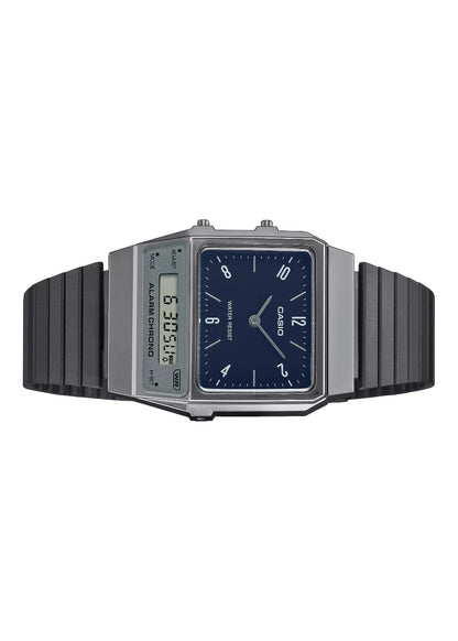 Casio Vintage Analog Digital Dual Time Stainless Steel Bracelet Blue Dial Quartz AQ-800EB-2A Unisex Watch