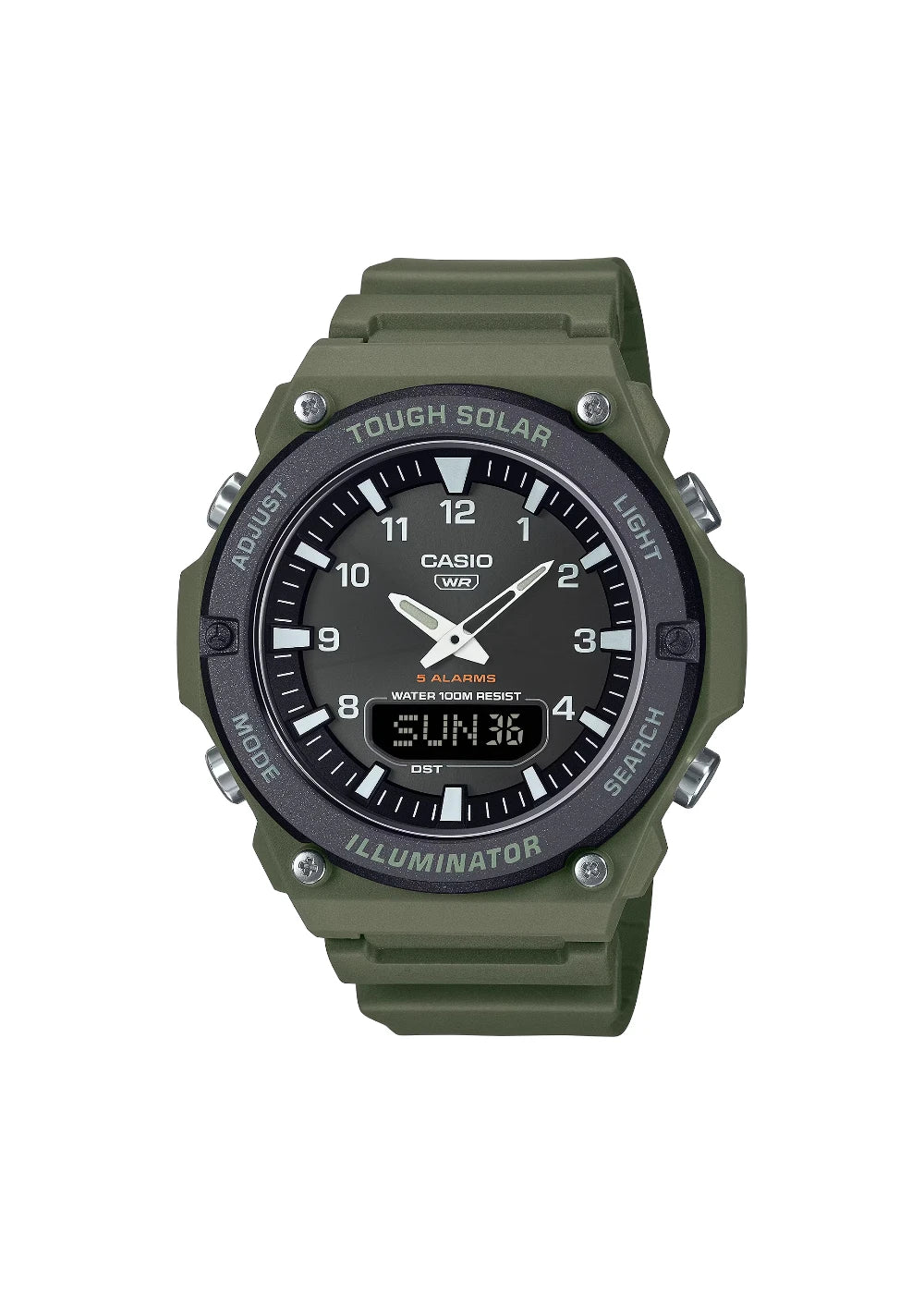 Casio AQ-S820W Series Black/Beige Tough Solar World Time LED Illuminator