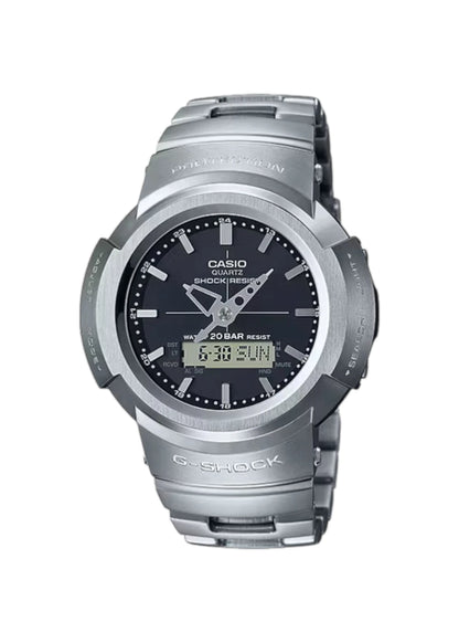 Casio G-Shock Men's Analog-Digital Quartz Watch - AWM-500D-1ADR Full Metal Silver Solar Bluetooth Watch