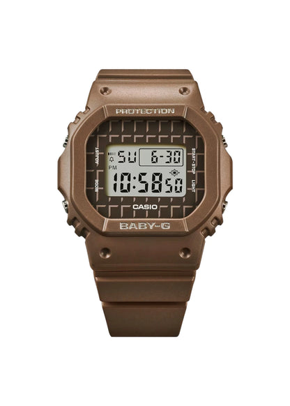 Casio Women Watch Baby-G Digital Chocolate-bar Block Pattern Clear Dial Resin Band BGD-565USW-5DR