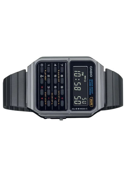 Casio CA-500WEGG-1BDF Vintage Digital Calculator Stainless Steel Watch