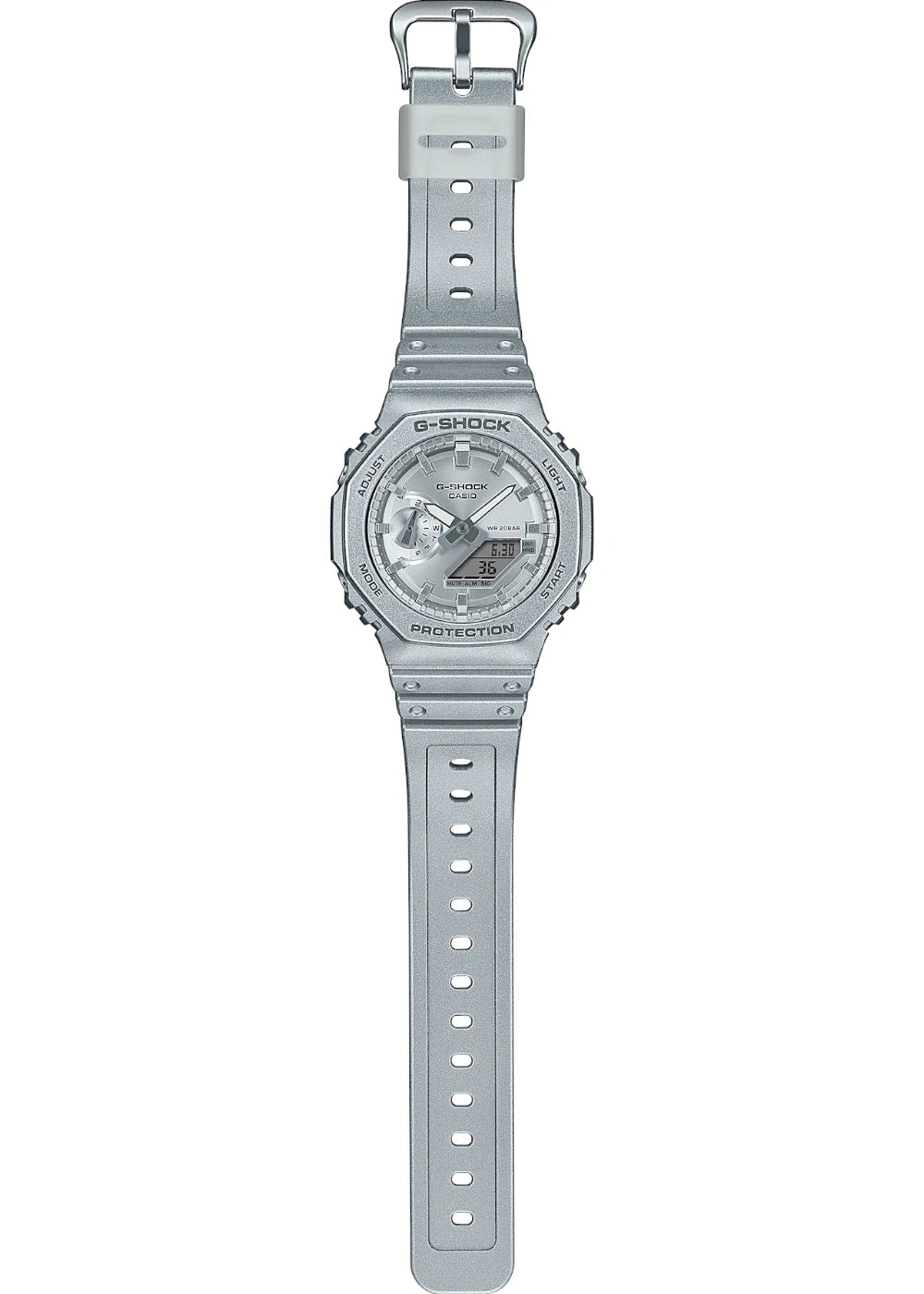 Casio G-Shock GA-2100FF-8ADR Silver Analog-Digital Dial Silver Resin Strap Men's Watch