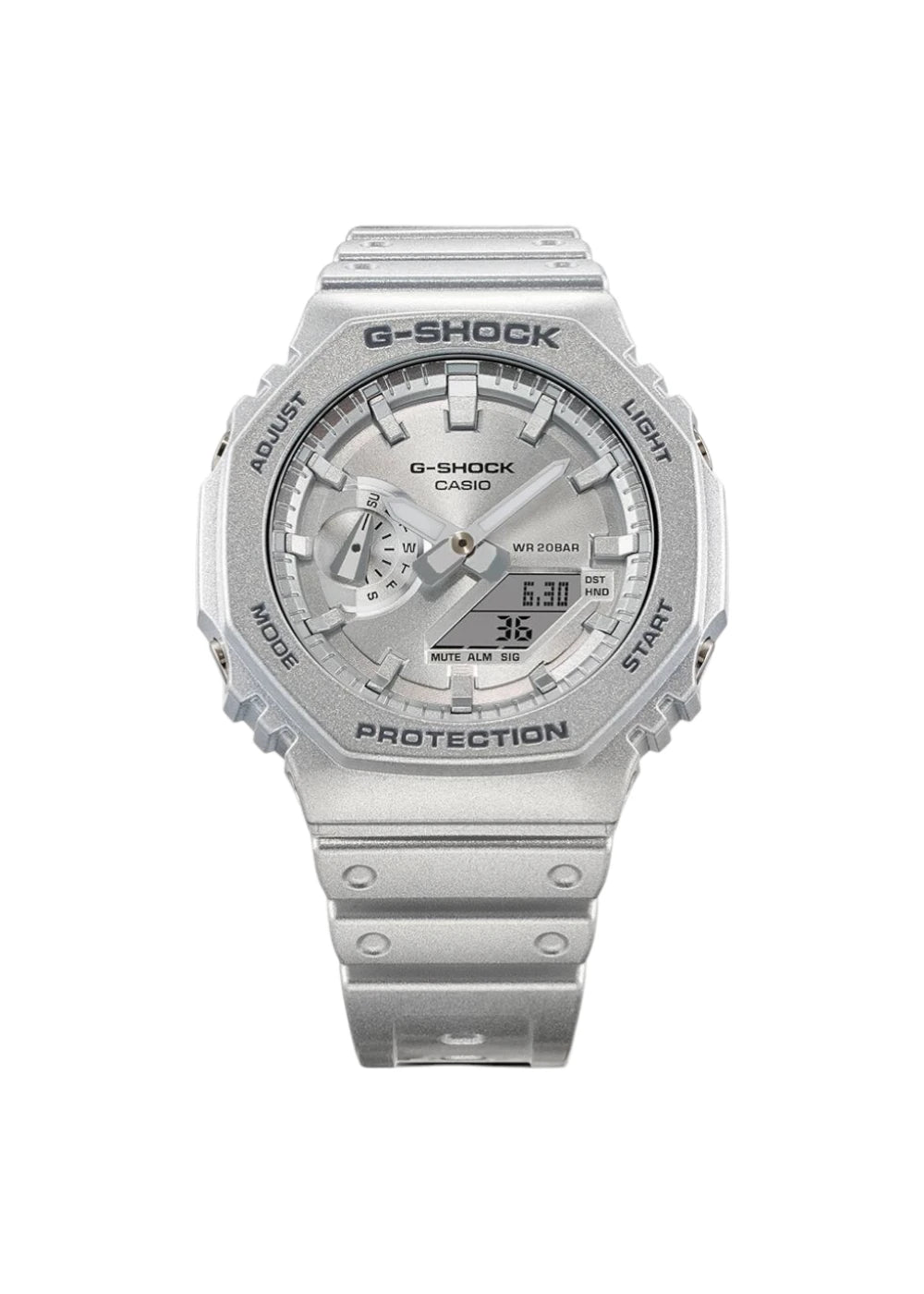 Casio G-Shock GA-2100FF-8ADR Silver Analog-Digital Dial Silver Resin Strap Men's Watch