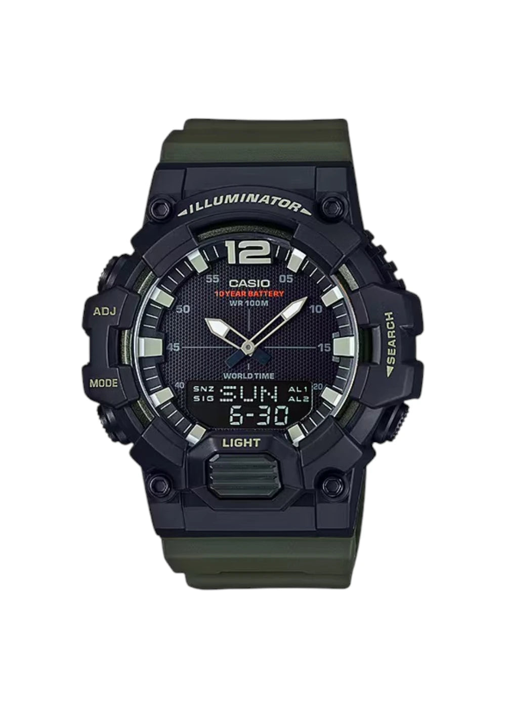 CASIO Men's Analog-Digital Black Dial Watch - HDC-700-3A