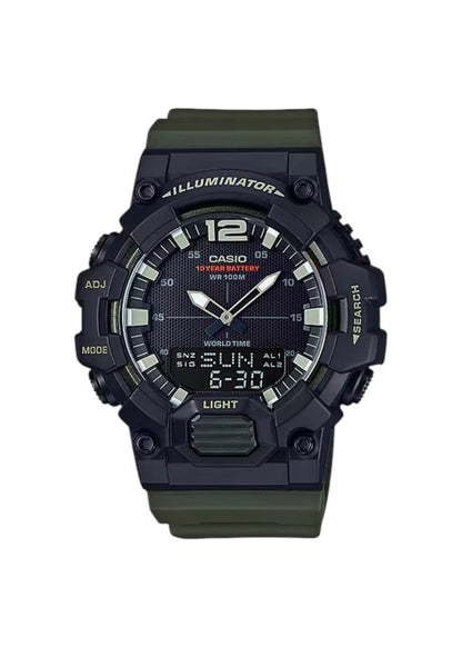 CASIO Men's Analog-Digital Black Dial Watch - HDC-700-3A