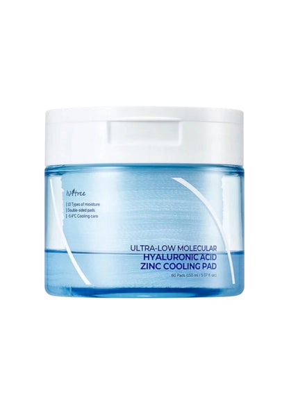 Isntree Ultra-Low Molecular Hyaluronic Acid Zinc Cooling Pad (60 Pads)