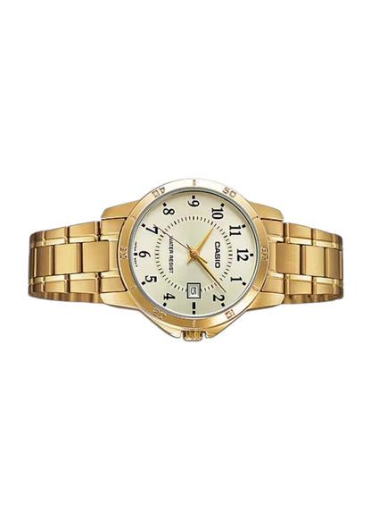 Casio Women's Gold Analog Metal Strap Watch LTP-V004G-9BUDF