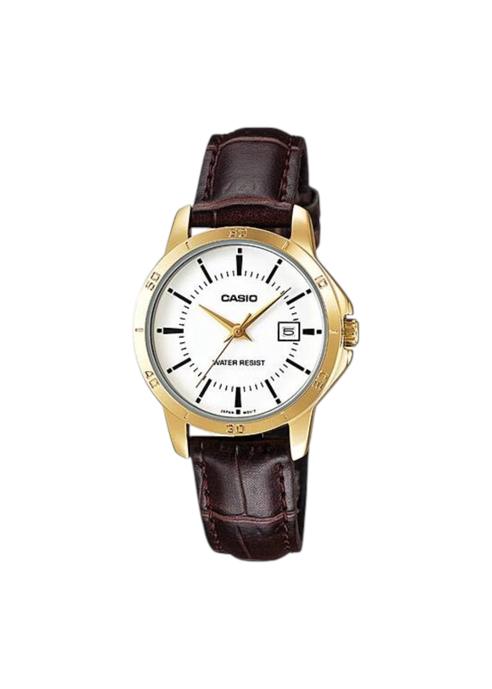 Casio Women's Brown Analog Leather Strap Watch LTP-V004GL-7AUDF