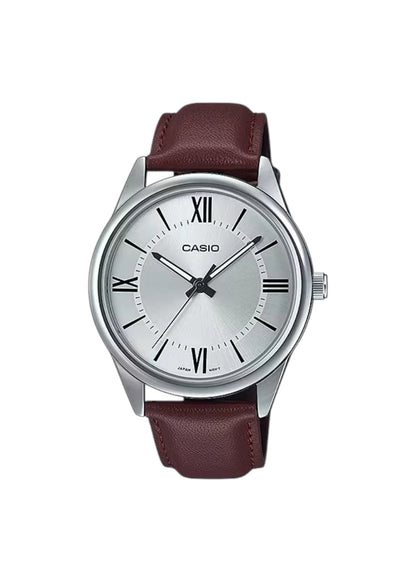 CASIO Men's Leather Analog Watch MTP-V005L-7B5UDF