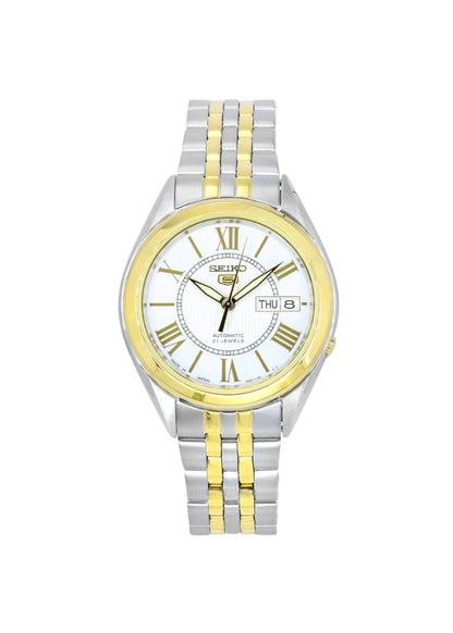 Seiko 5 SNKL36J1  Two Tone Stainless Steel Silver Dial 21 Jewels Automatic Men's Watch