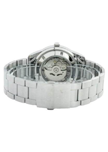 Seiko Snkn13J1  Analog Automatic Black Dial Stainless Steel Watch For Men - Silver