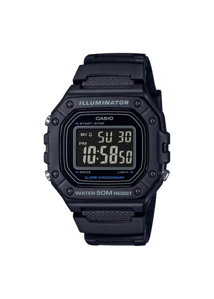 CASIO Men's Digital Black Dial Watch - W-218H-1BVDF