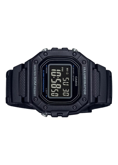 CASIO Men's Digital Black Dial Watch - W-218H-1BVDF