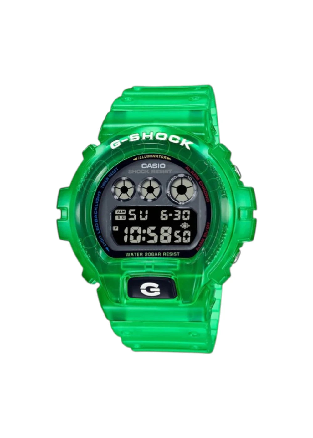 Casio G-Shock Watch - DW-6900JT-3DR Clear Dial, Green Band