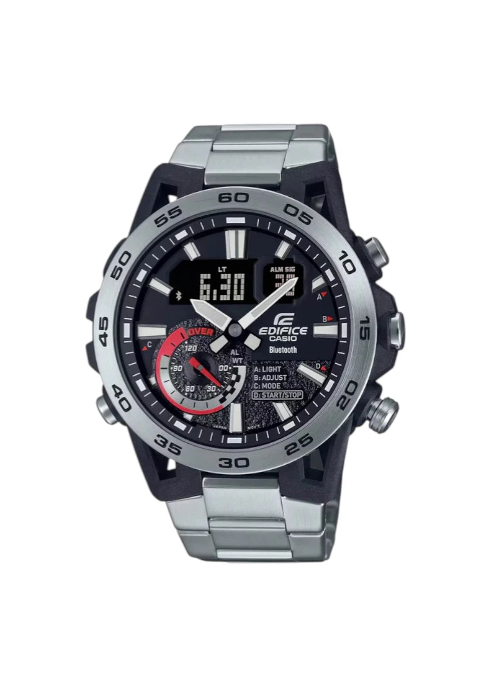 Casio Edifice ECB-40D-1ADF Black Analog-Digital Dial Silver Stainless Steel Band Men's Watch