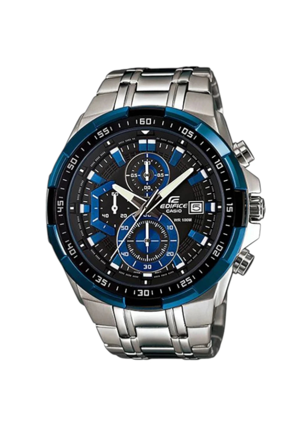 Casio Edifice EFR-539D-1A2VUDF Black Analog Dial Silver Stainless Steel Band Men's Watch