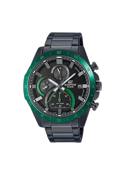 Casio Edifice EFR-571DC-1AVUDF Black Analog Dial Black Stainless Steel Band Men's Watch