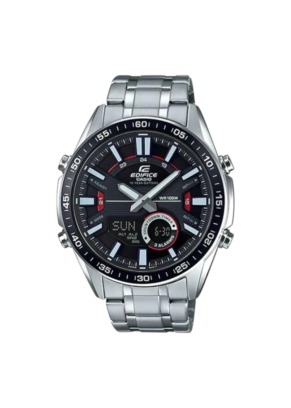Casio Edifice Analog-Digital Black Dial Men's Watch-EFV-C100D-1AVDF