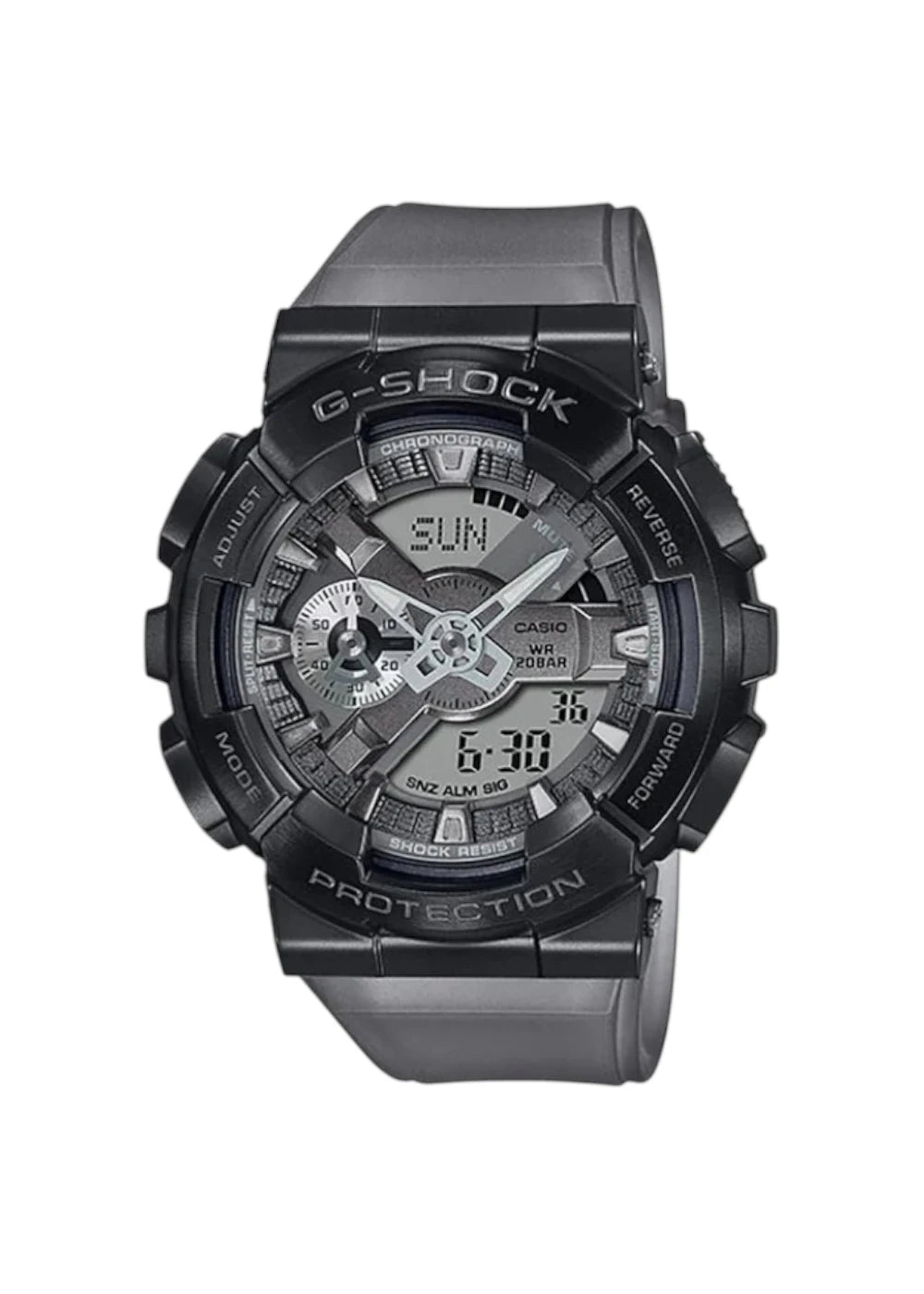 Casio G-Shock GM-110MF-1ADR Black IP Gray Analog-Digital Dial Gray Resin Strap Men's Watch