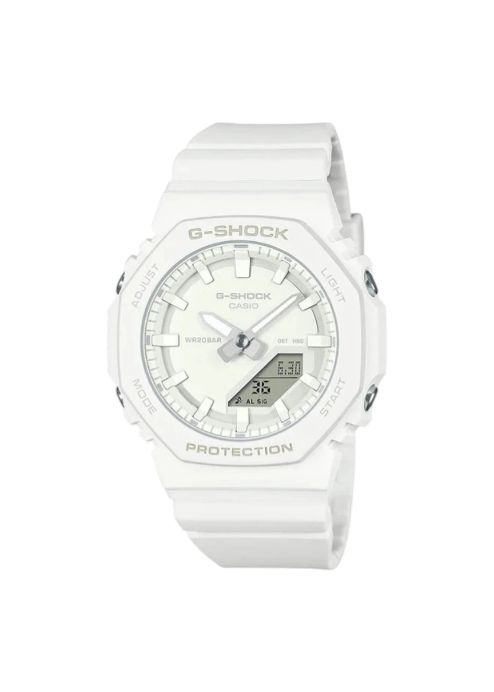 G-Shock Casio Gma-P2100-7Adr White Analog-Digital Dial White Bio-Based Resin Band Women's Watch